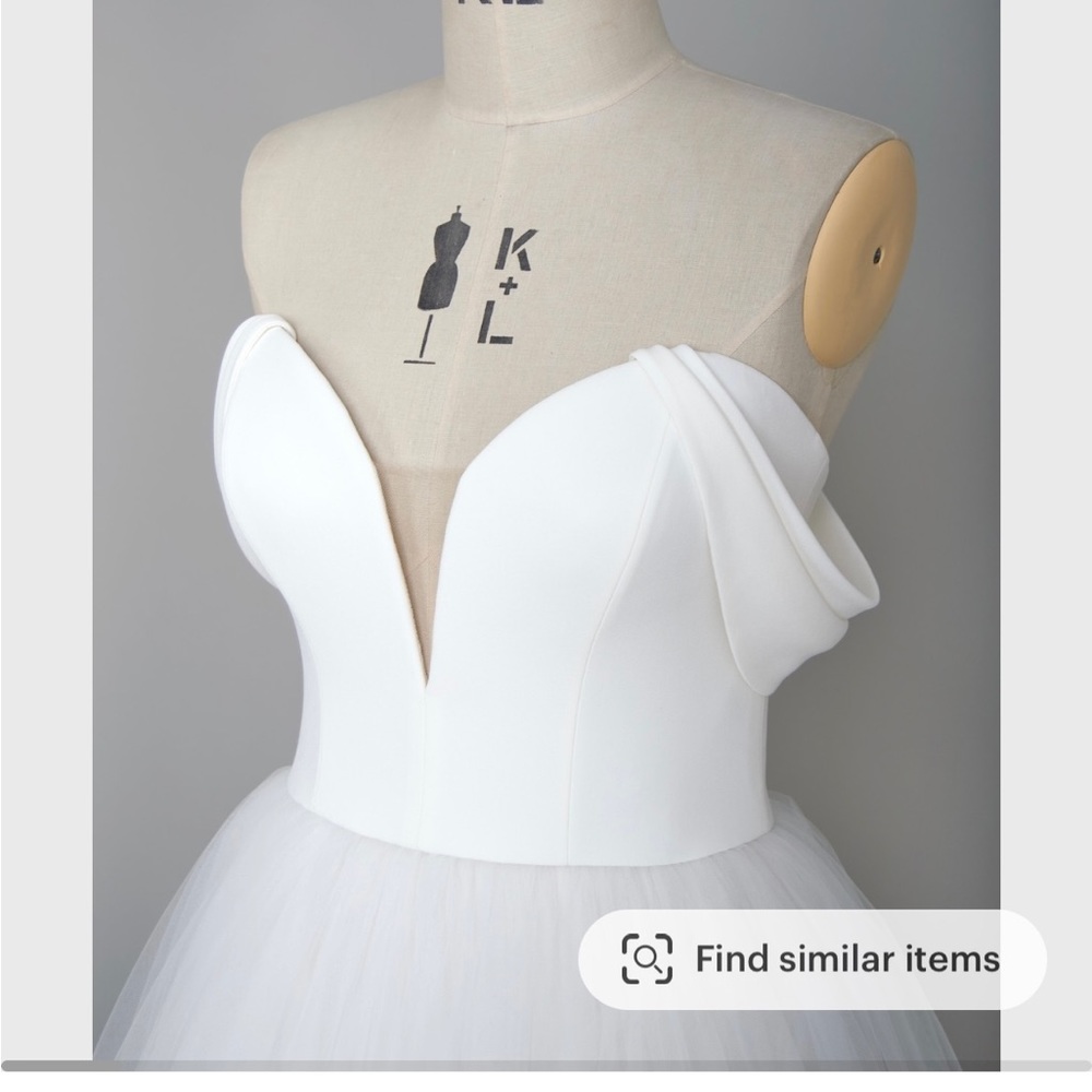 Off- white ivory Off shoulder mikado sleeves
